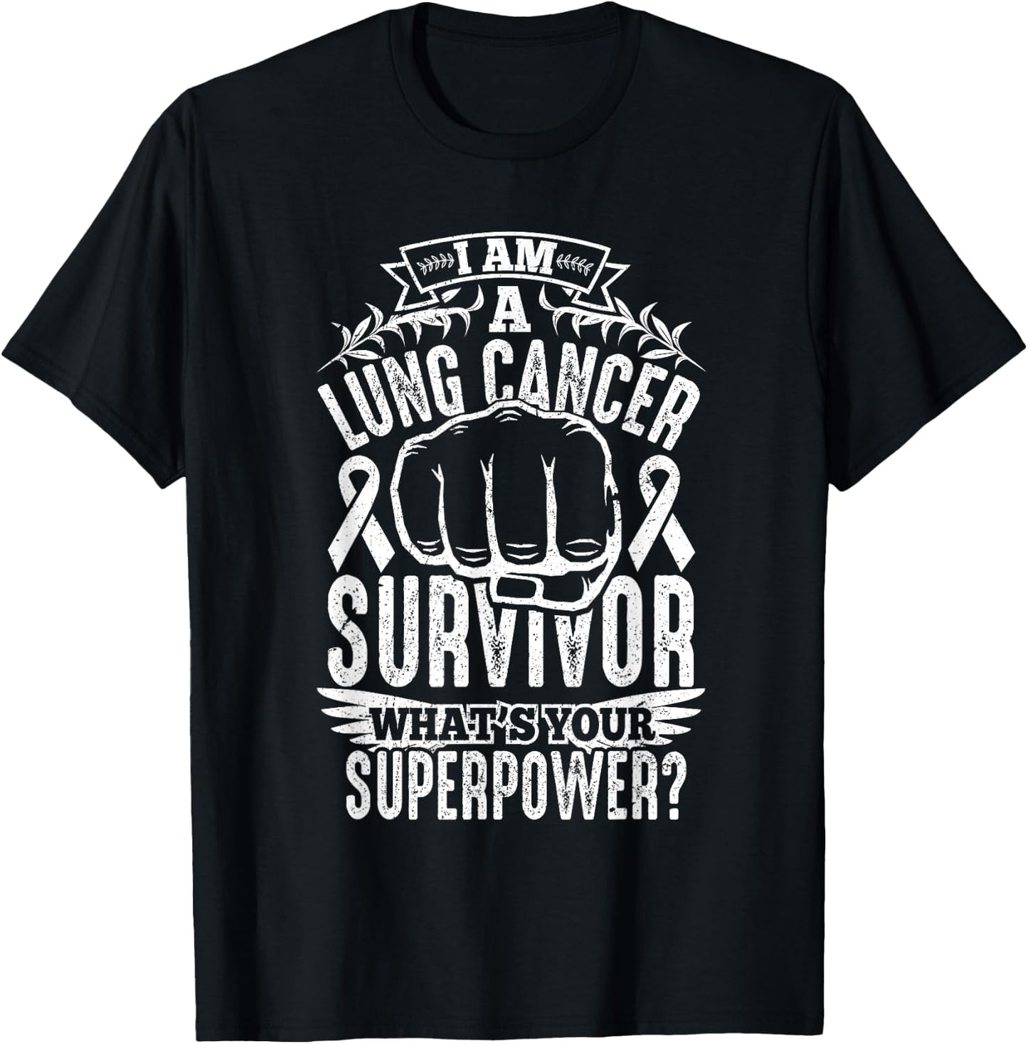 Lung Cancer Survivor Awareness T Shirt Women Men Kids T-Shirt - T-Shirt | Black
