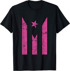 Boricua Puerto Rico Strong Puerto Rican Flag - Pink T-Shirt - T-Shirt | Black