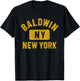 Baldwin NY New York Gym Style Distressed Amber Print T-Shirt - T-Shirt | Black
