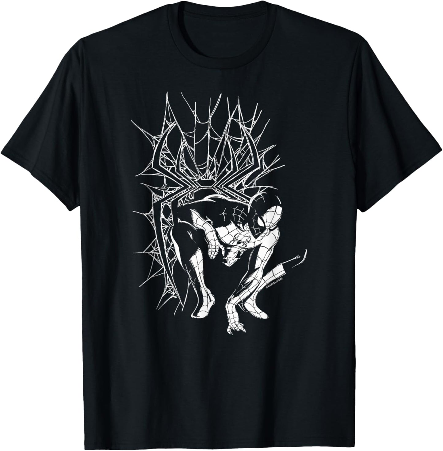 Marvel Spider-Man: New Day Line Art Spidey Pose T-Shirt - T-Shirt | Black