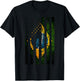 Brazil Brazilian Roots American Flag | Half Brasil Half USA Kids Men T-Shirt - T-Shirt | Black