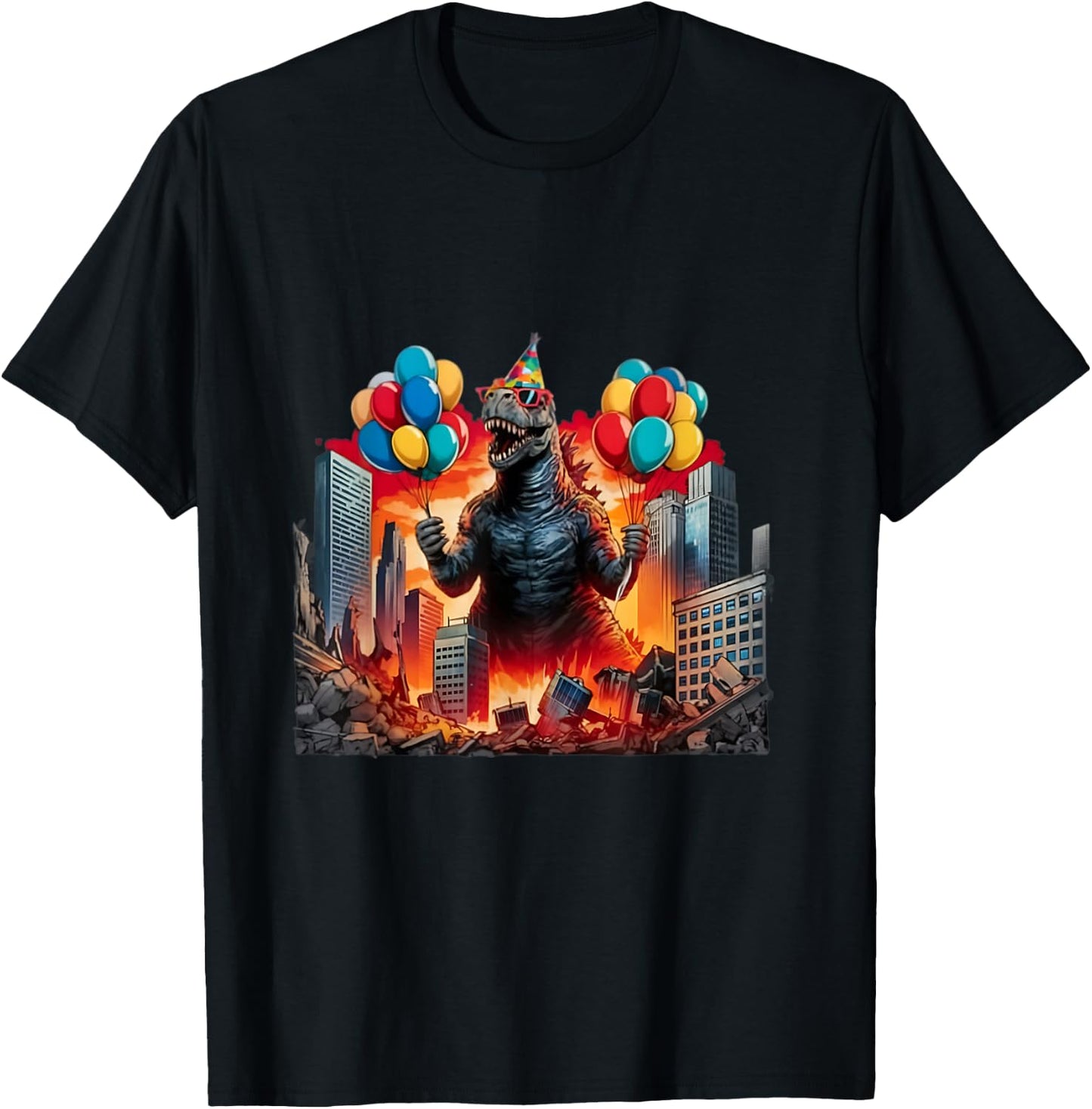 Kaiju Birthday Party Japan Monster Movie Bday Japanese T-Shirt - T-Shirt | Black