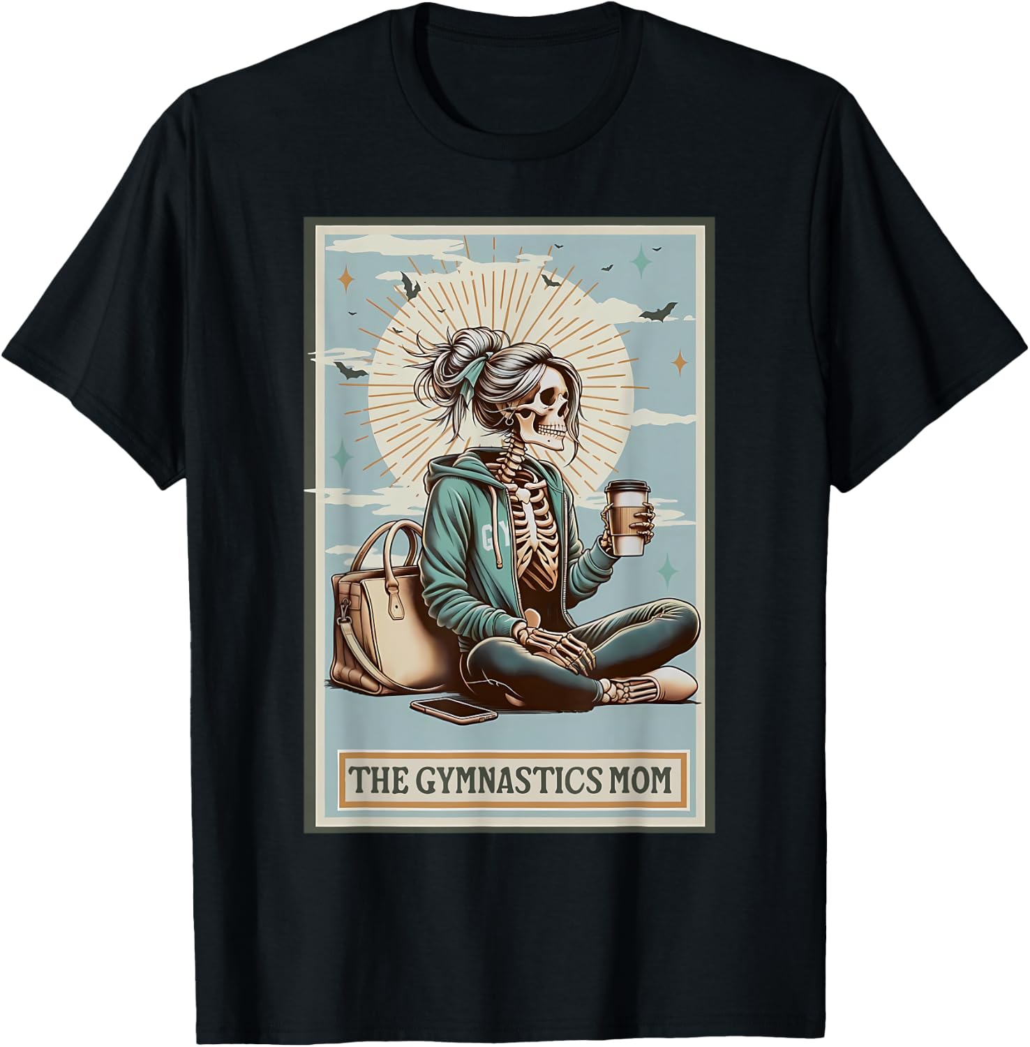 Skeleton Gymnastics Mom Tarot Card Sports Gymnast Women T-Shirt - T-Shirt | Black