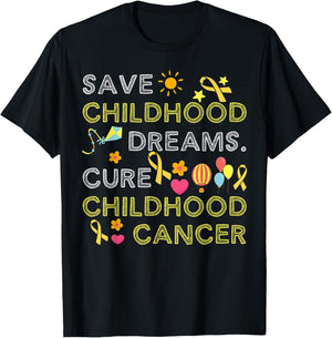Save childhood dreams Cure Childhood Cancer T-Shirt - T-Shirt | Black