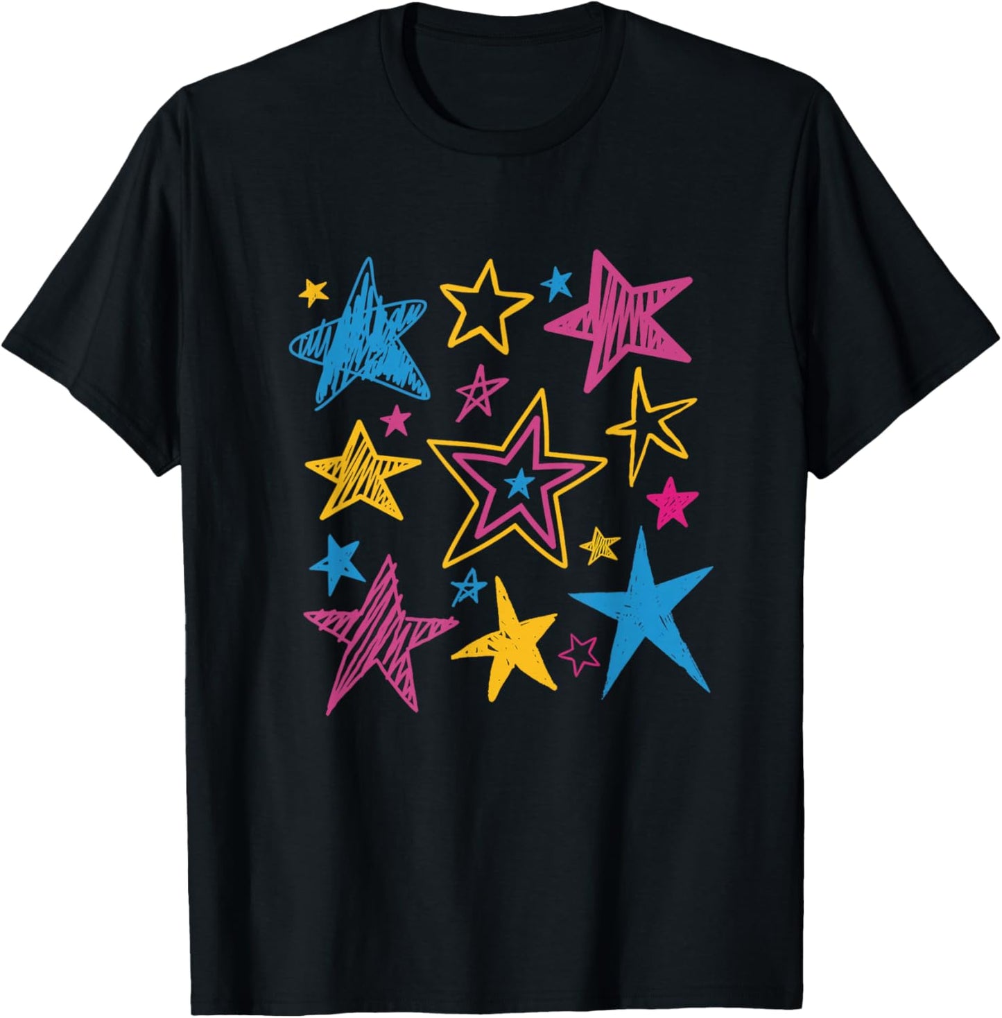 Subtle Pansexual Pride Stars Pan LGBTQ Pride Month T-Shirt - T-Shirt | Black