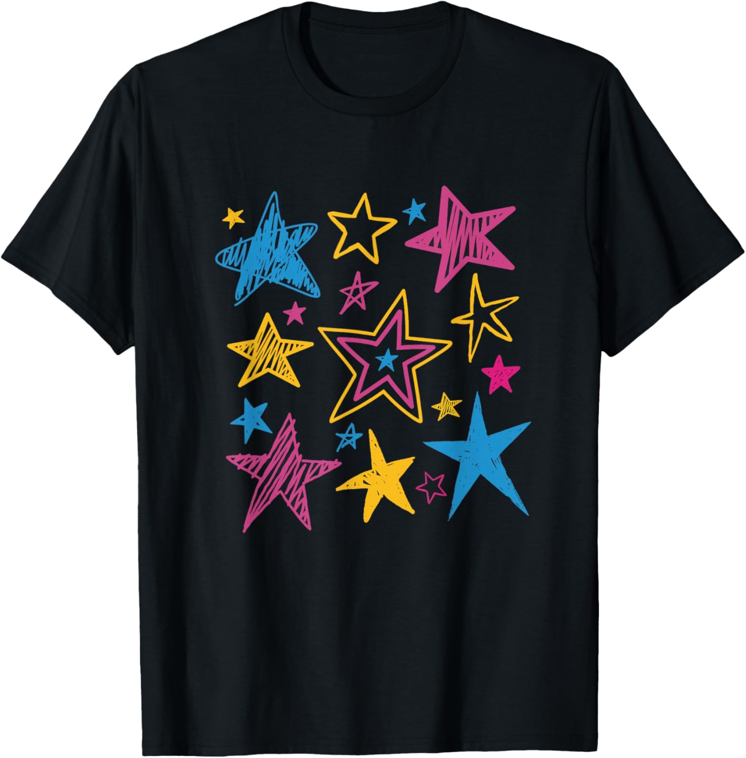 Subtle Pansexual Pride Stars Pan LGBTQ Pride Month T-Shirt - T-Shirt | Black