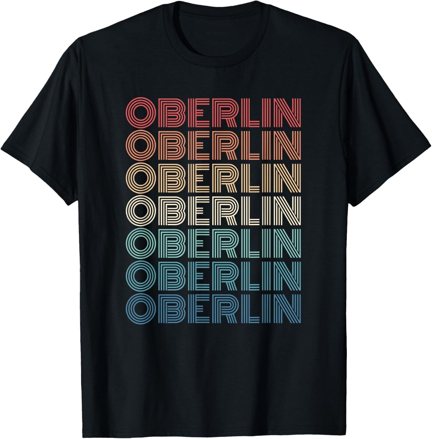 Retro Oberlin Ohio Vintage 80s Style T-Shirt - T-Shirt | Black