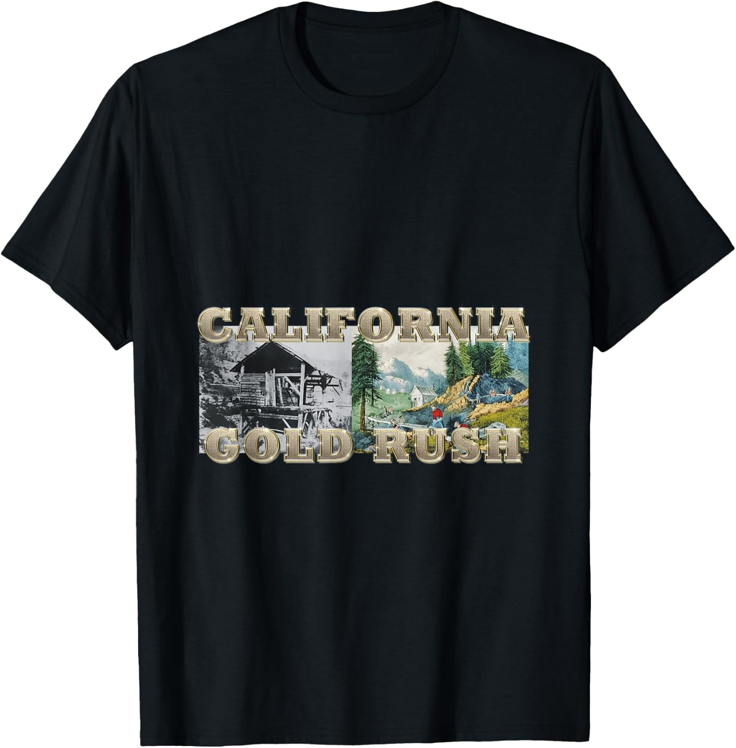 Teepossible California Gold Rush T-Shirt - T-Shirt | Black