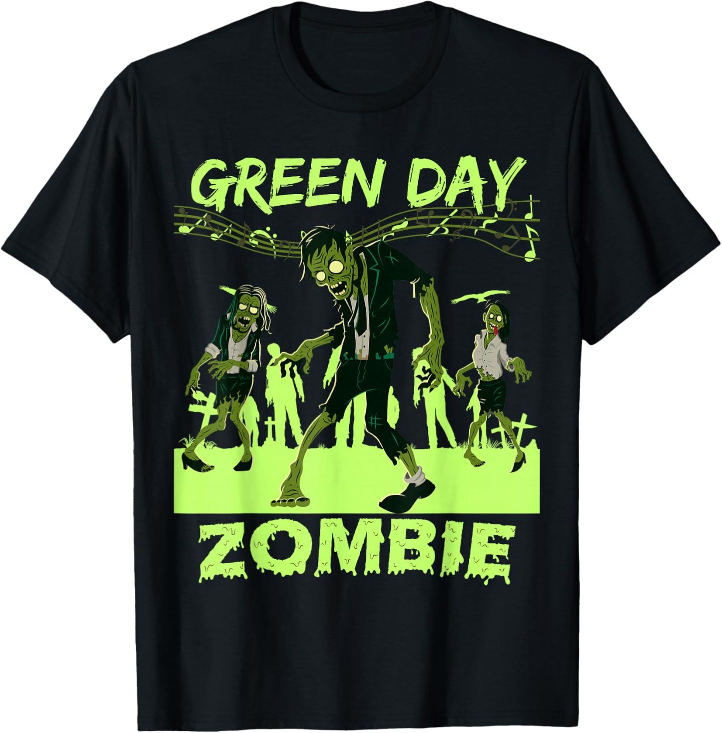 Funny Green Day Billie Joe Zombie T-Shirt - T-Shirt | Black