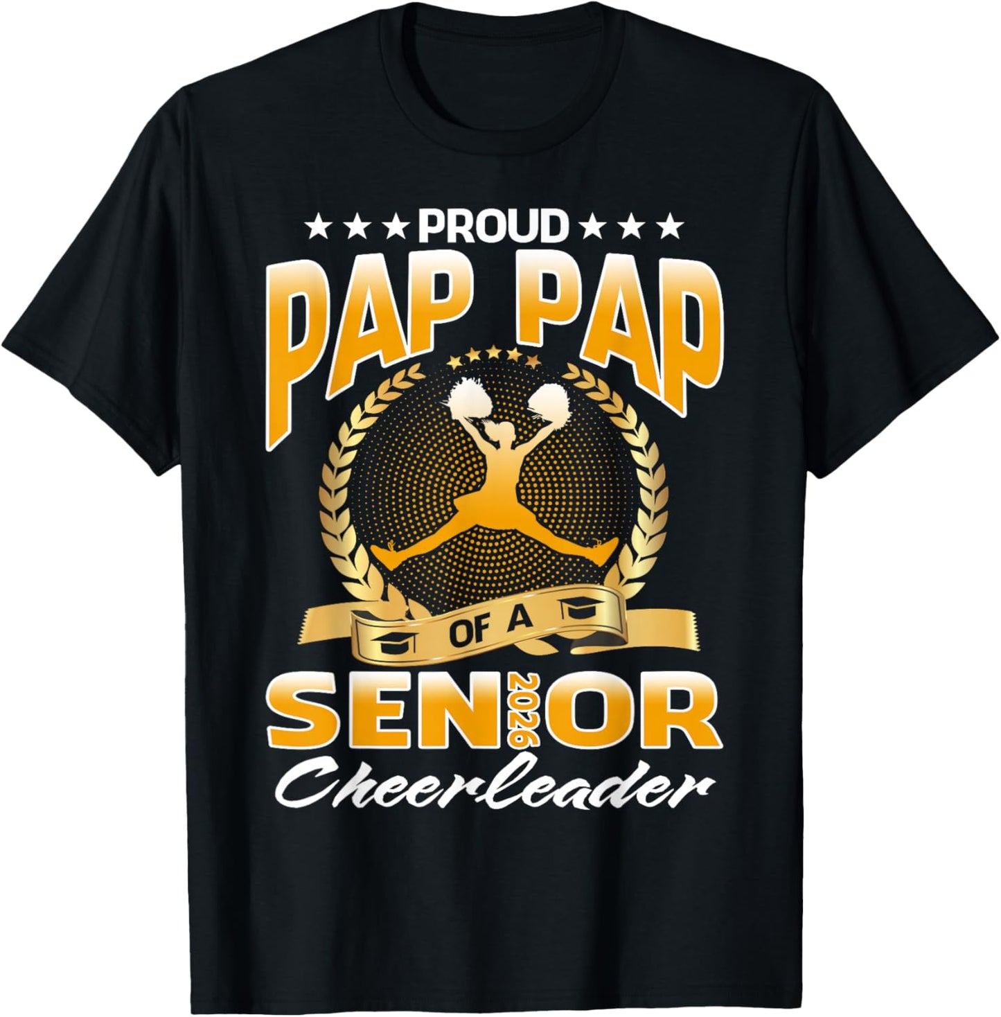 Proud Pap Pap of A 2026 Senior Cheerleader T-Shirt - T-Shirt | Black