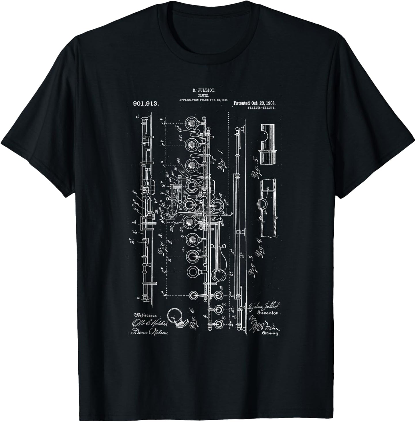 Flute Patent T-Shirt - T-Shirt | Black