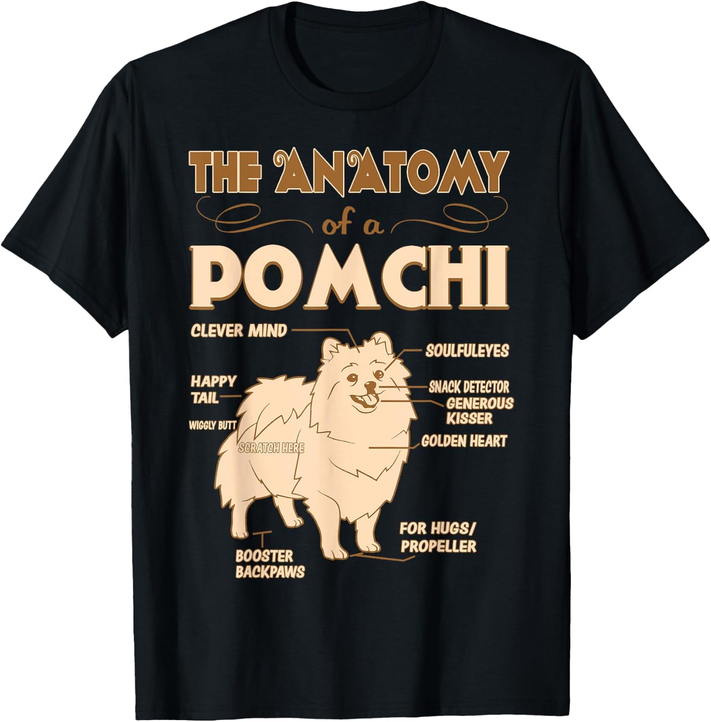 The Anatomy Of Pomchi Pet Lovers Gift T-Shirt - T-Shirt | Black