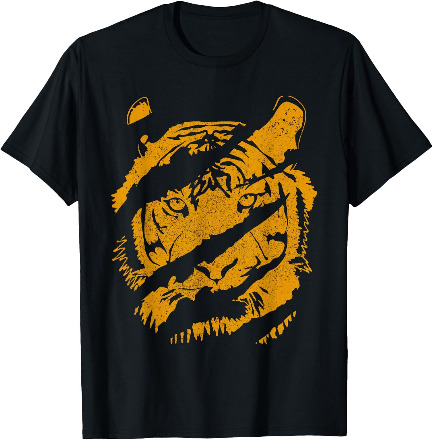 Tiger Wild Cat Claw Chinese Bengal Animals Gift T-Shirt - T-Shirt | Black