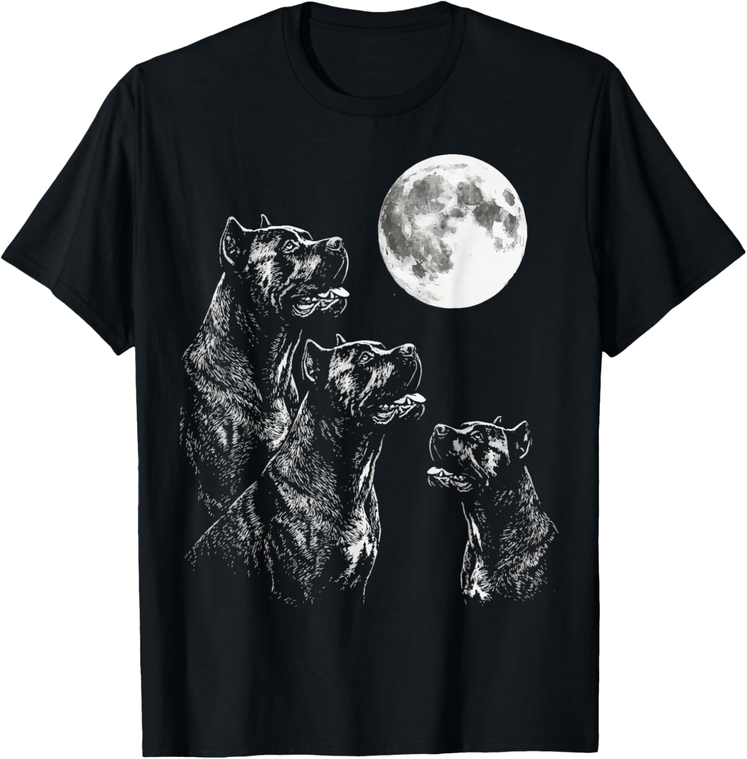 Cane Corso Howling At Moon T-Shirt - T-Shirt | Black