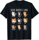 God Says I Am Cat Cute Cats Lover Bible Verse Christian T-Shirt - T-Shirt | Black
