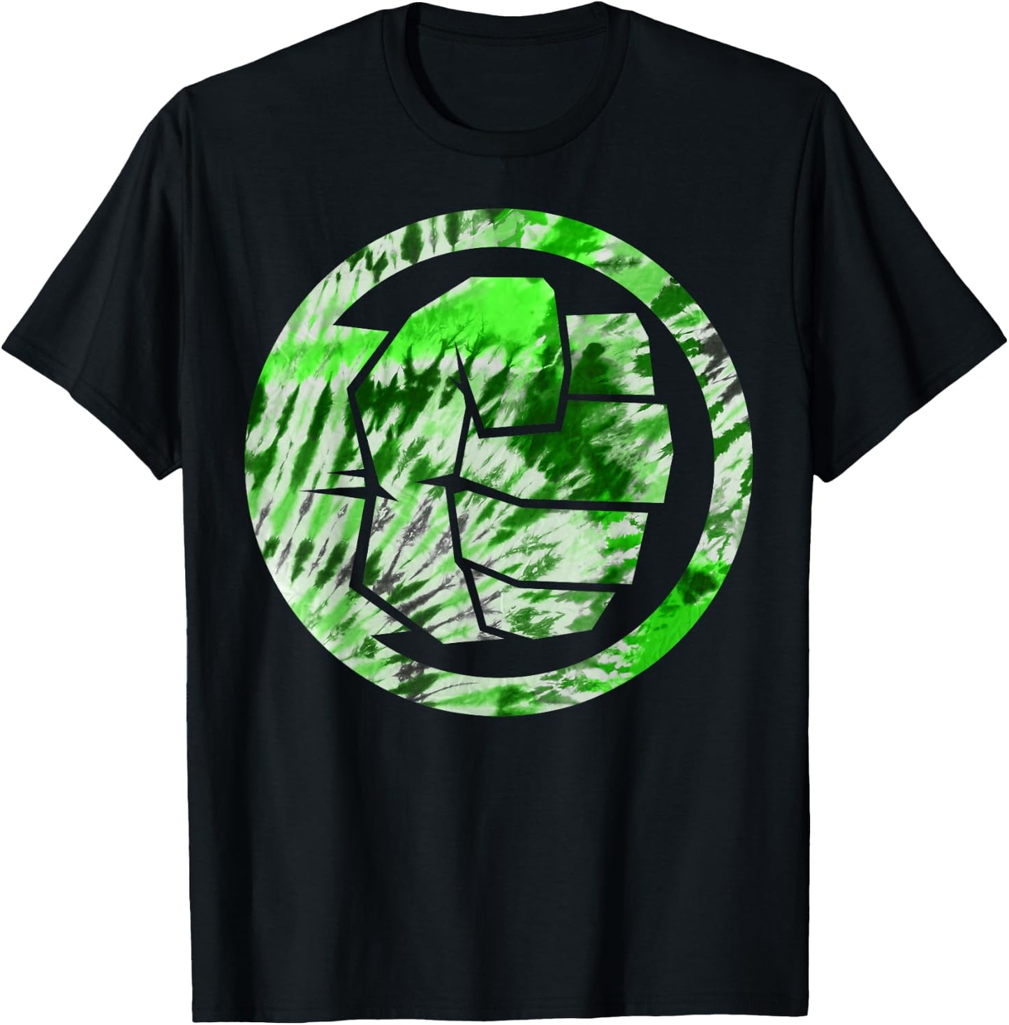 Marvel The Hulk Tie Dye Fist Symbol Graphic T-Shirt - T-Shirt | Black