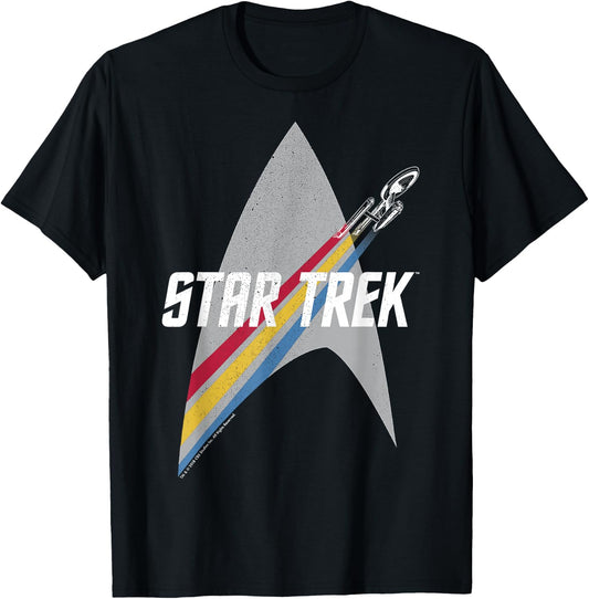 Star Trek Retro Rainbow Flight Badge T-Shirt - T-Shirt | Black