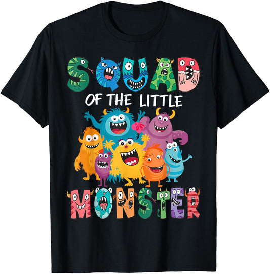 Squad Of The Little Monster Kids 1St Birthday Party T-Shirt - T-Shirt | Black