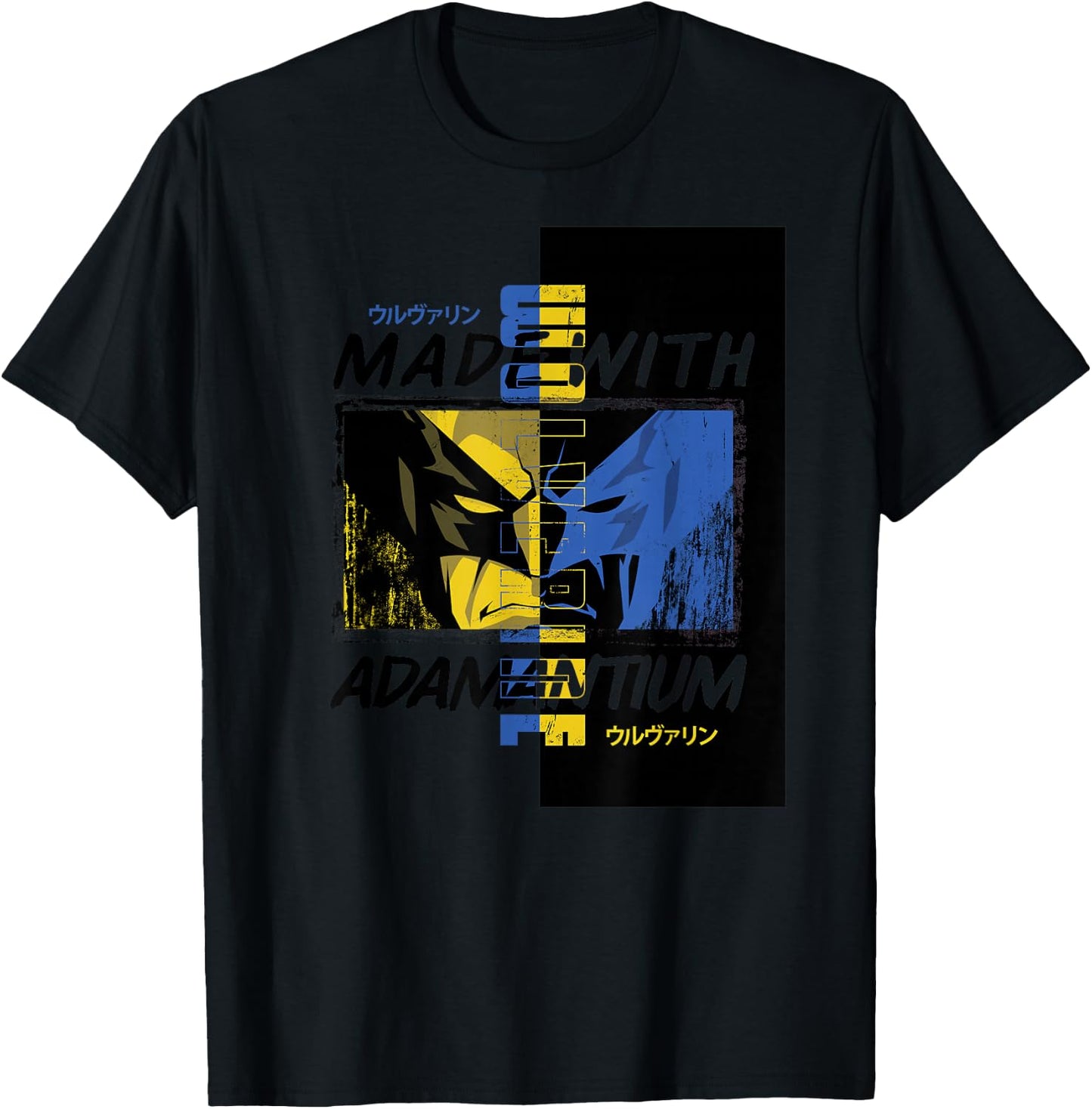 Marvel Wolverine Made With Adamantium Japanese Colour Block T-Shirt - T-Shirt | Black