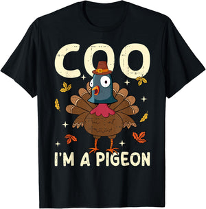 Thanksgiving Fake Pigeon Thanksgiving Turkey Pigeon Funny T-Shirt - T-Shirt | Black