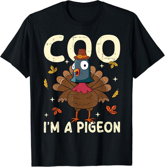 Thanksgiving Fake Pigeon Thanksgiving Turkey Pigeon Funny T-Shirt - T-Shirt | Black