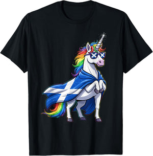 Scotland Flag Scottish Unicorn T-Shirt - T-Shirt | Black