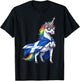 Scotland Flag Scottish Unicorn T-Shirt - T-Shirt | Black
