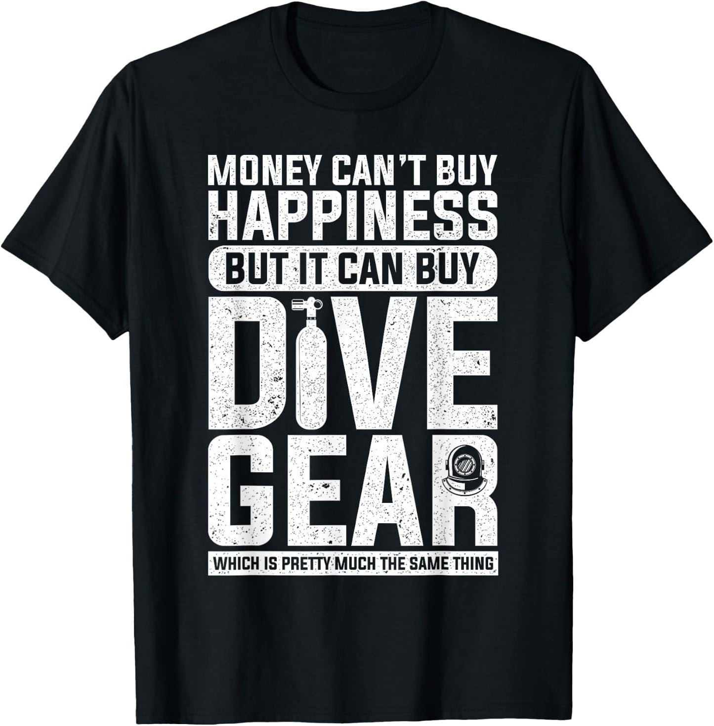 Diving Designs Adult Black Fun, Modern Funny Dive Gear Diving Design for Divers T-Shirt - T-Shirt | Black