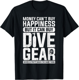 Diving Designs Adult Black Fun, Modern Funny Dive Gear Diving Design for Divers T-Shirt - T-Shirt | Black