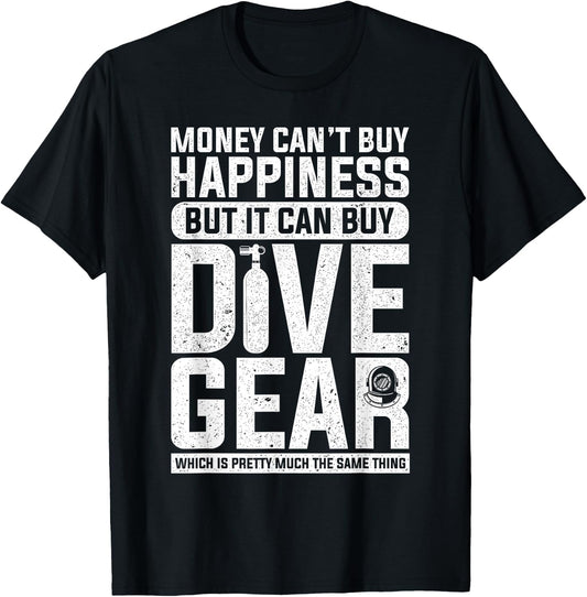 Diving Designs Adult Black Fun, Modern Funny Dive Gear Diving Design for Divers T-Shirt - T-Shirt | Black