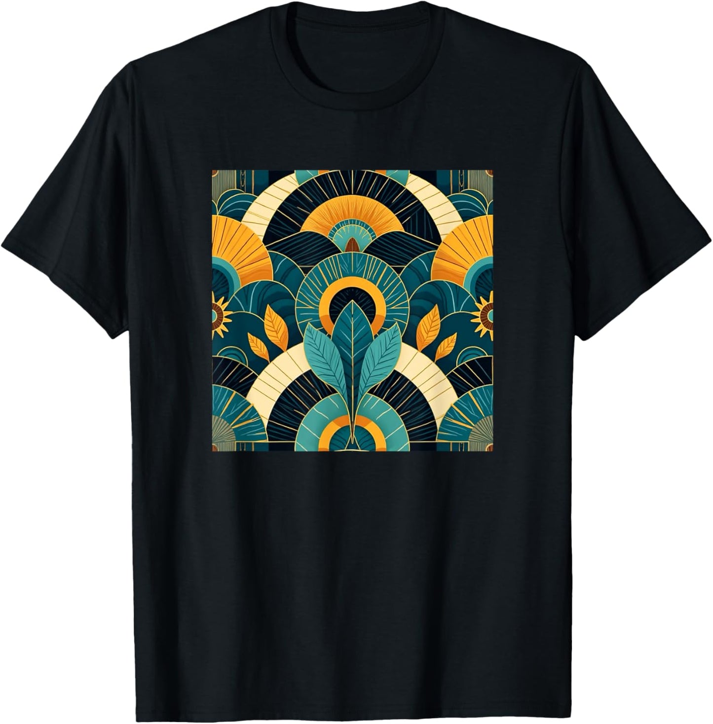 Colorful,vibrant,art deco,geometric art T-Shirt - T-Shirt | Black