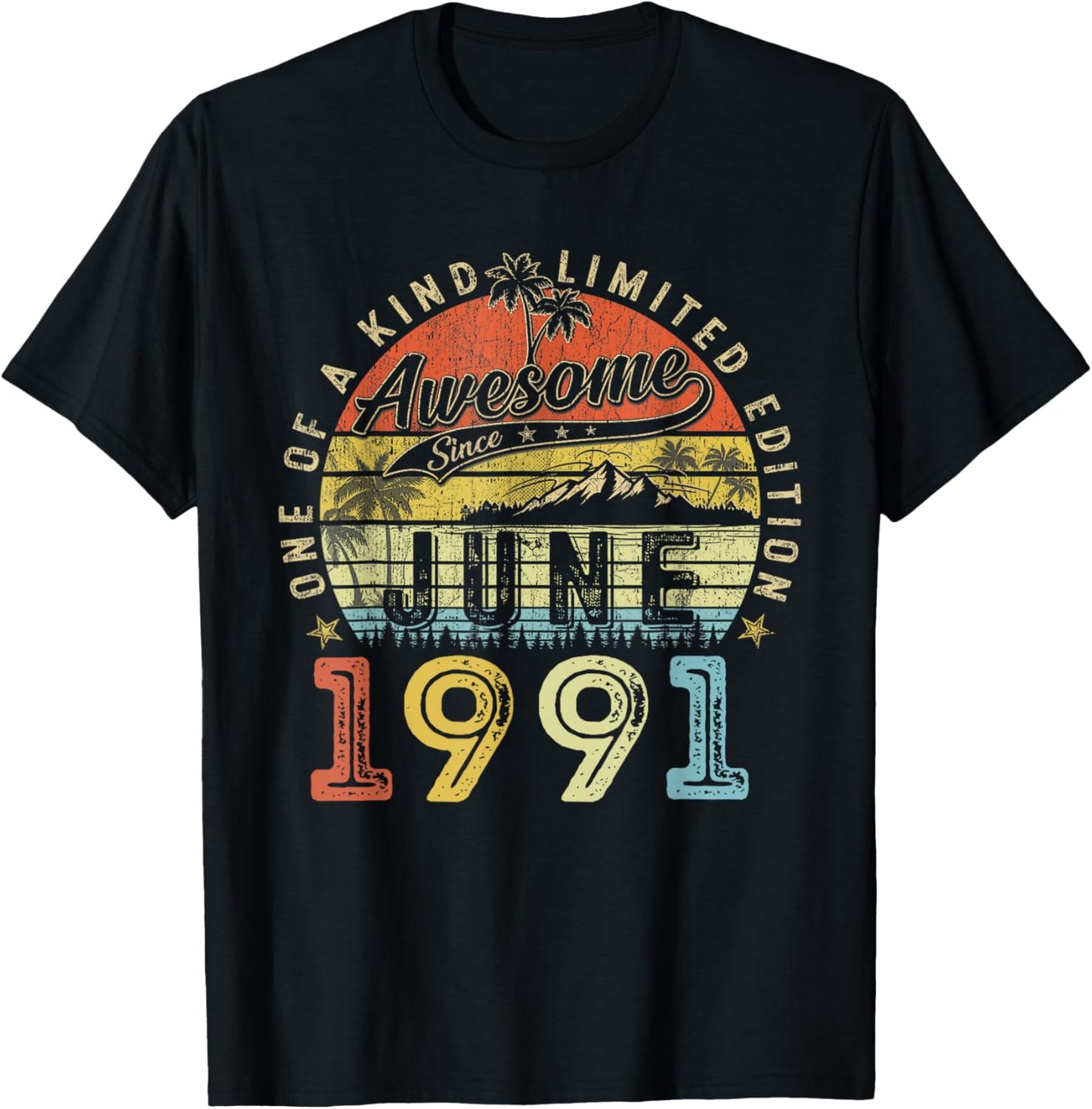 35 Limited Edition 1991 One of a Kind June 35th Birthday T-Shirt - T-Shirt | Black