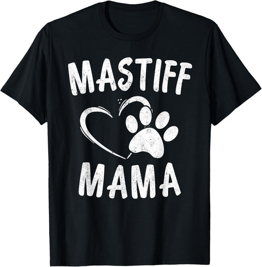 English Mastiff Mama Gift Pet Lover Apparel Dog Mastiffs Mom T-Shirt - T-Shirt | Black