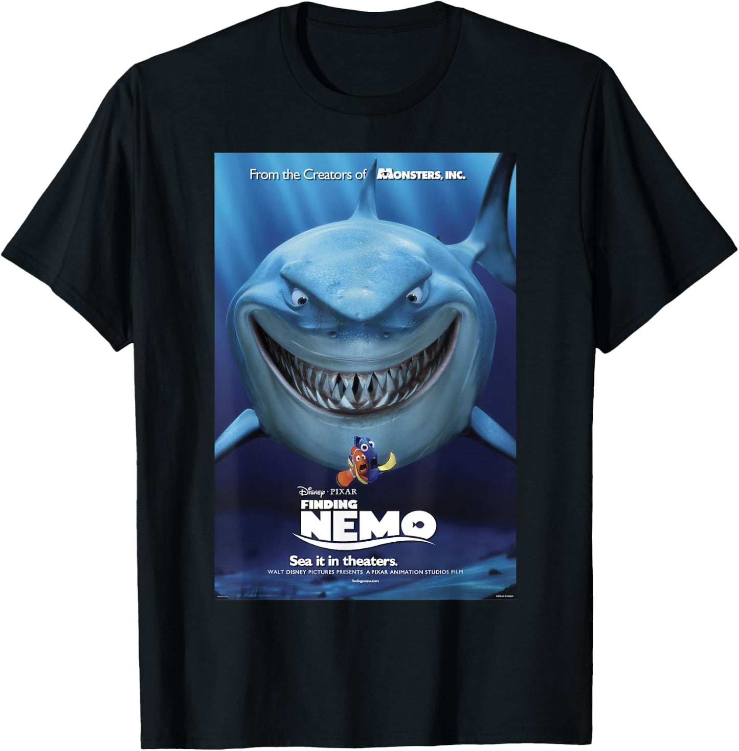 Disney Pixar Finding Nemo Bruce Poster T-Shirt - T-Shirt | Black