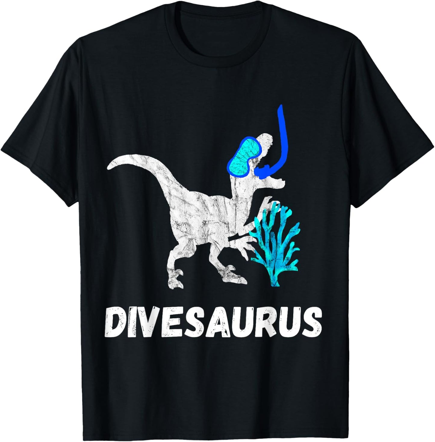 Scuba Diving Dinosaur Snorkel Dino Scuba Diver T-Rex T-Shirt - T-Shirt | Black
