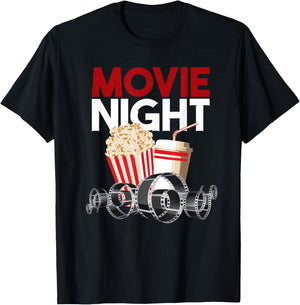 Movie Night Family Popcorn Apparel Gift T-Shirt - T-Shirt | Black