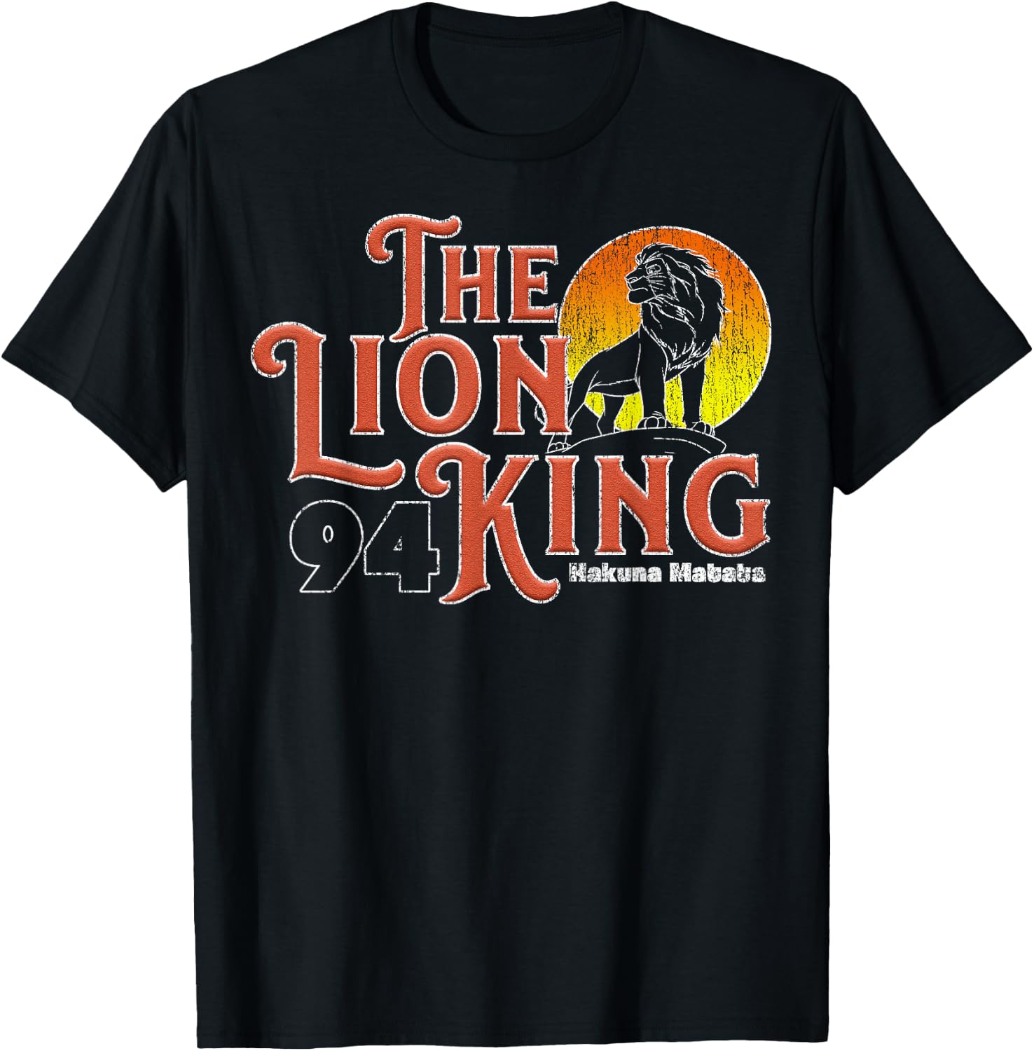 Disney Lion King Distressed 1994 Logo Graphic T-Shirt - T-Shirt | Black