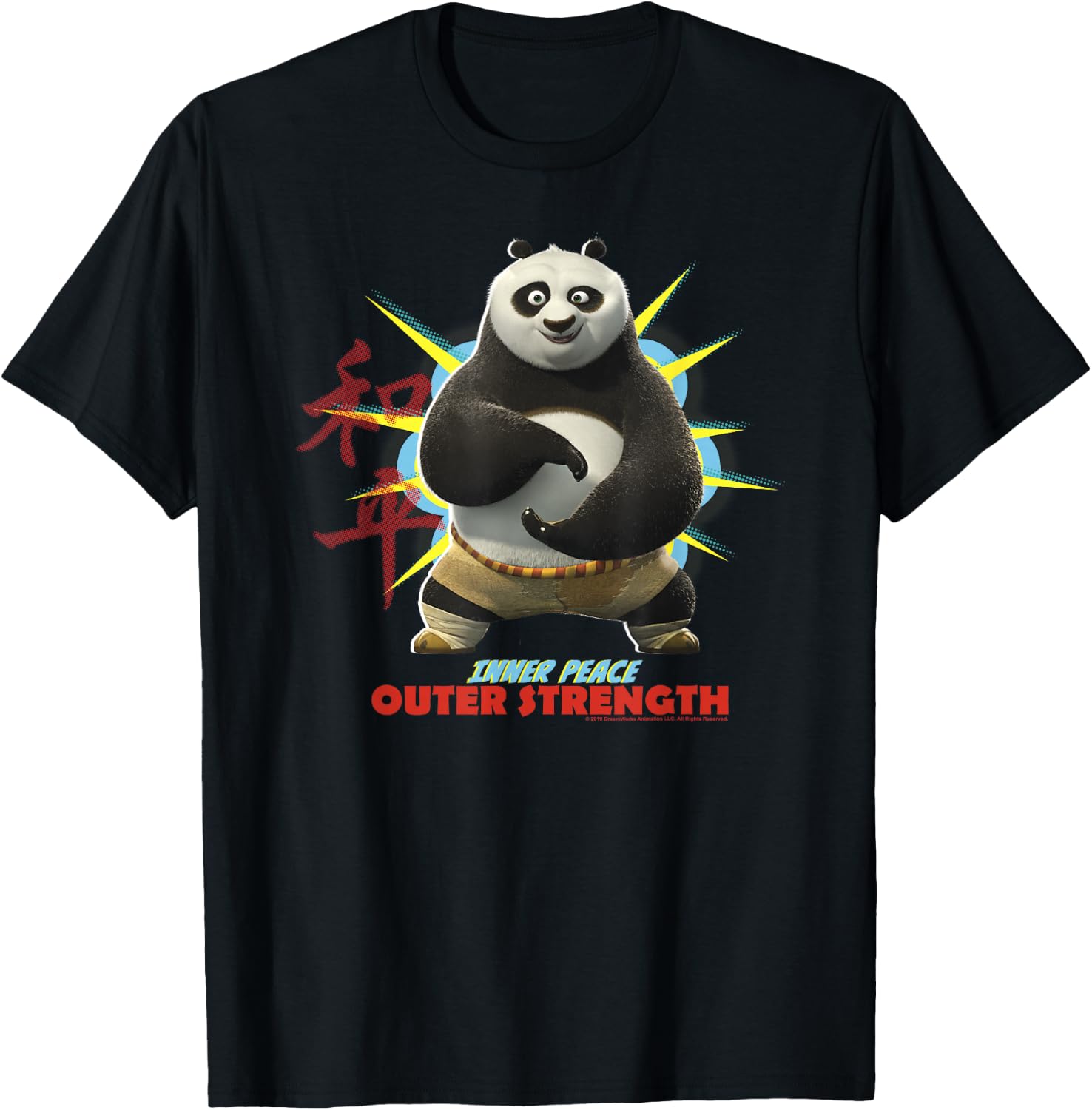 Kung Fu Panda Po Inner Peace Out Strength Portrait T-Shirt - T-Shirt | Black