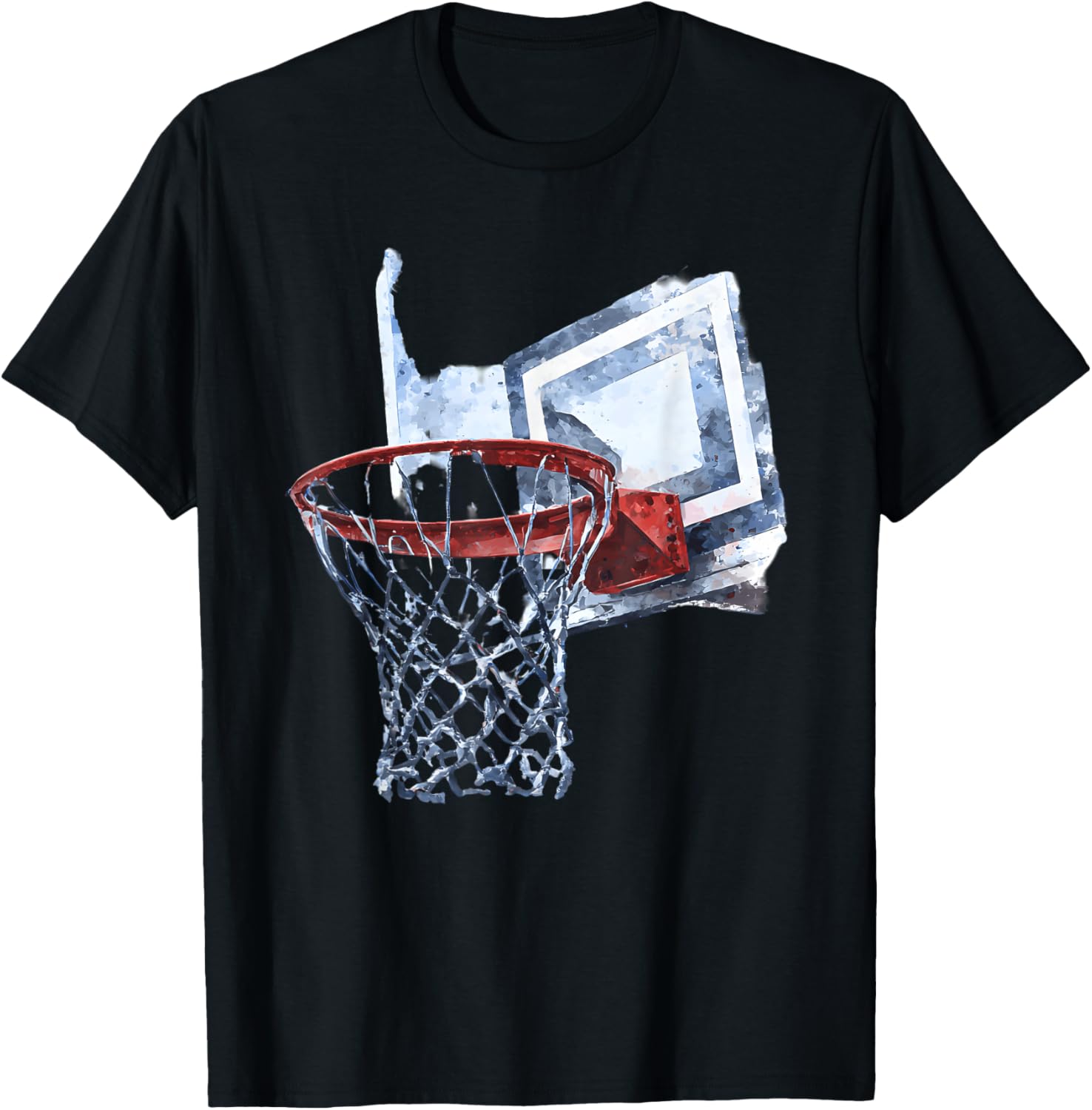 Colorful Basketball Splash Tie Dye Color Splash Basketball T-Shirt - T-Shirt | Black