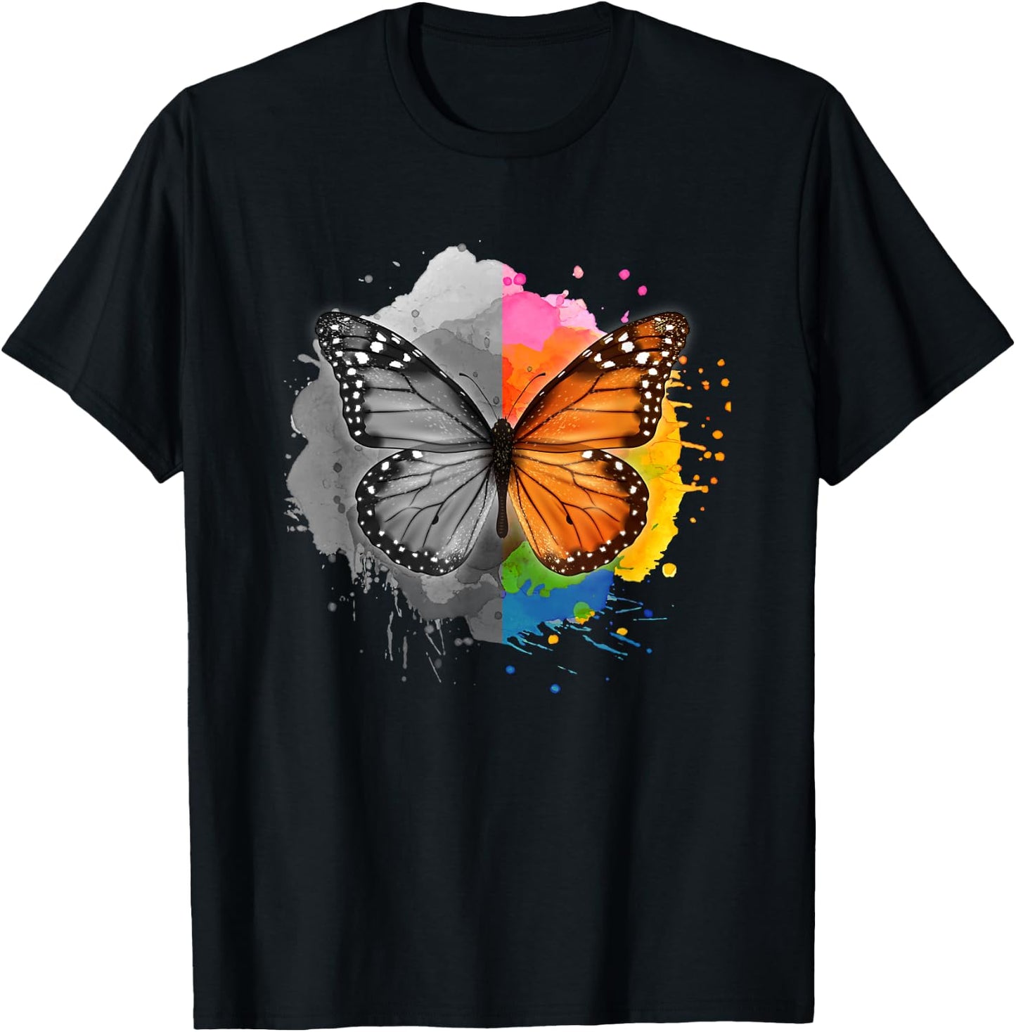 Milkweed Monarch Butterfly Bipolar Disorder Support T-Shirt - T-Shirt | Black