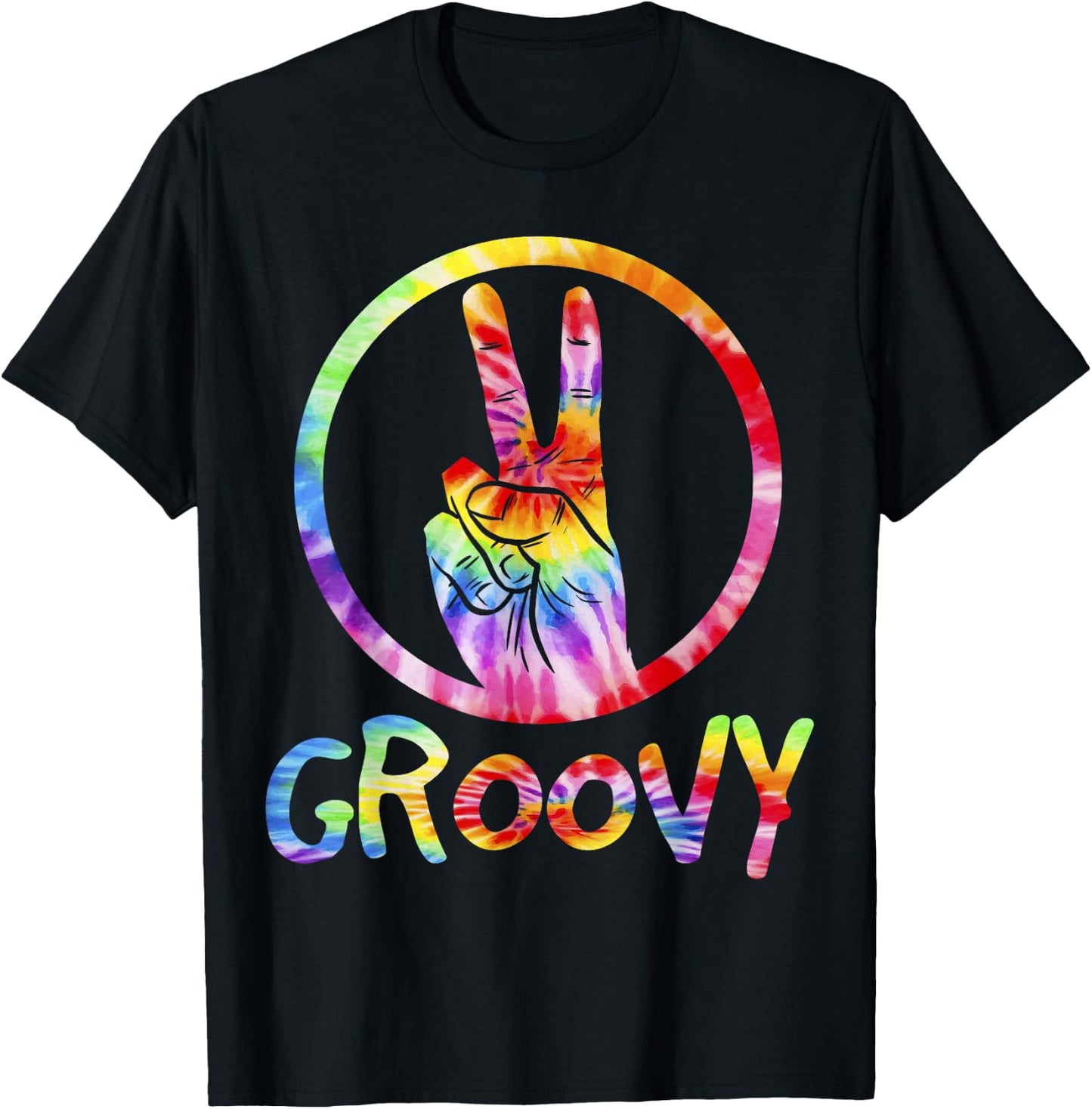 Groovy 70's Tie Dye Shirt, Vintage 70s , Retro 70's Shirt T-Shirt - T-Shirt | Black