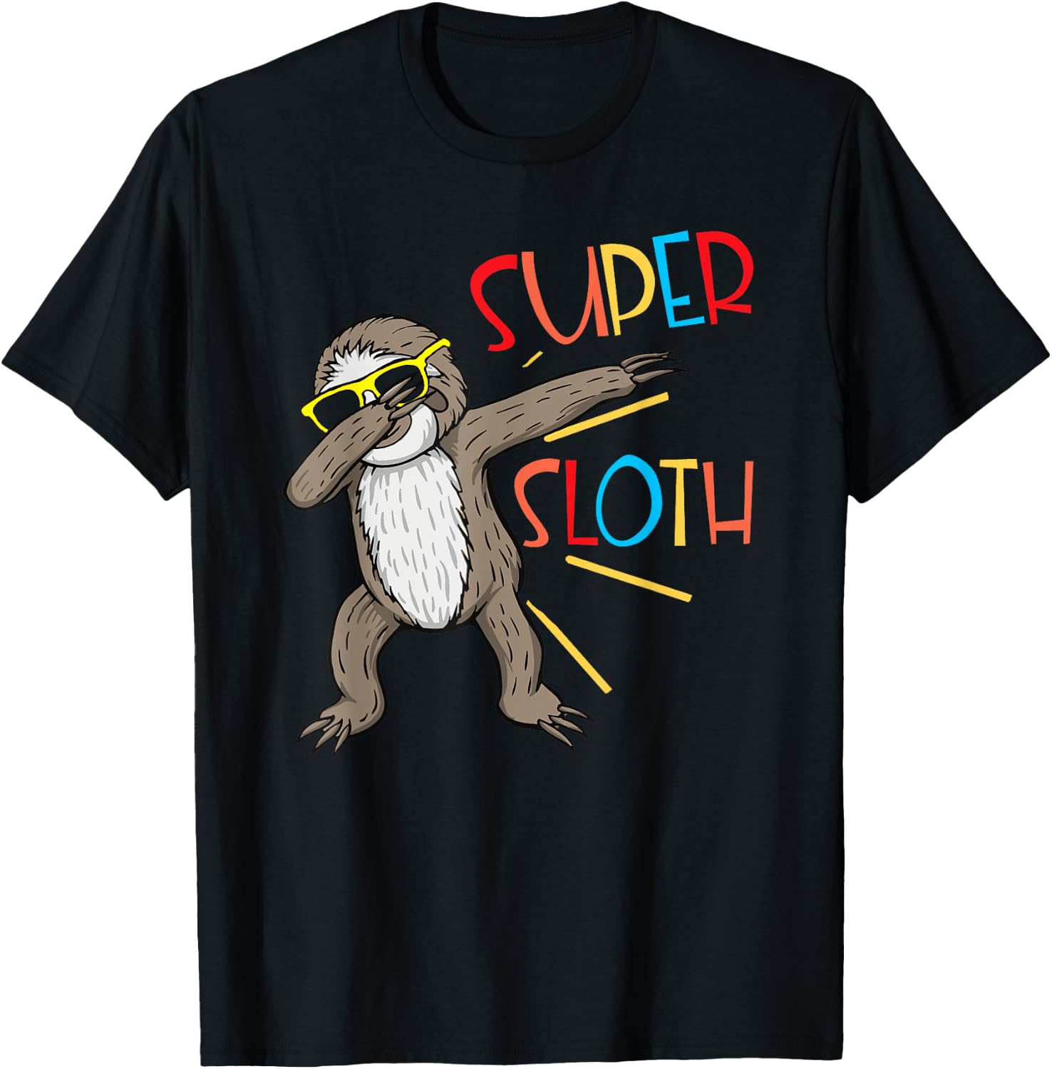 Funny Super Sloth Superhero Dabbing Dance Move Dab For Kids T-Shirt - T-Shirt | Black