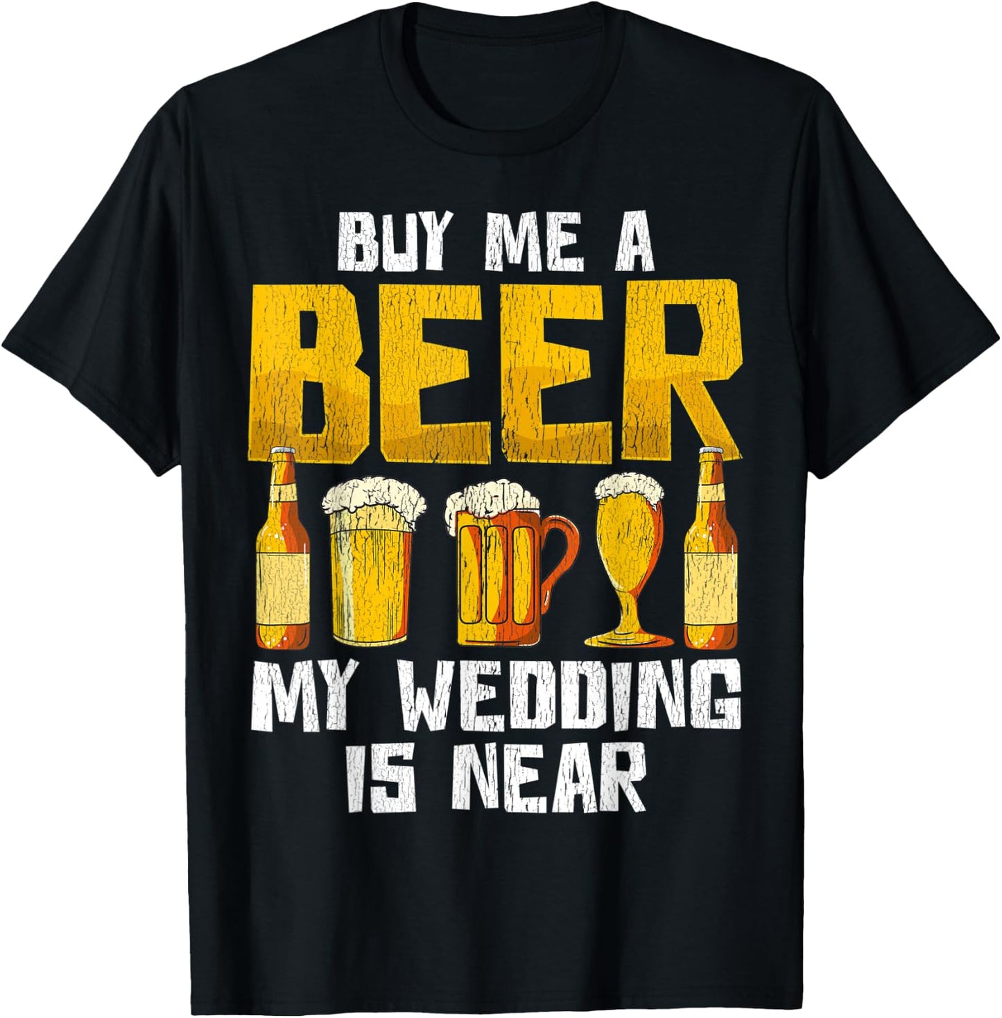 Beer Engagement Funny Apparel Gift Almost Married T-Shirt - T-Shirt | Black