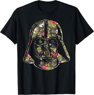Star Wars Darth Vader Floral Tropical Hawaiian Flower T-Shirt - T-Shirt | Black