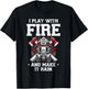 Firefighter Firefighter Funny Design Great Family Flag T-Shirt - T-Shirt | Black