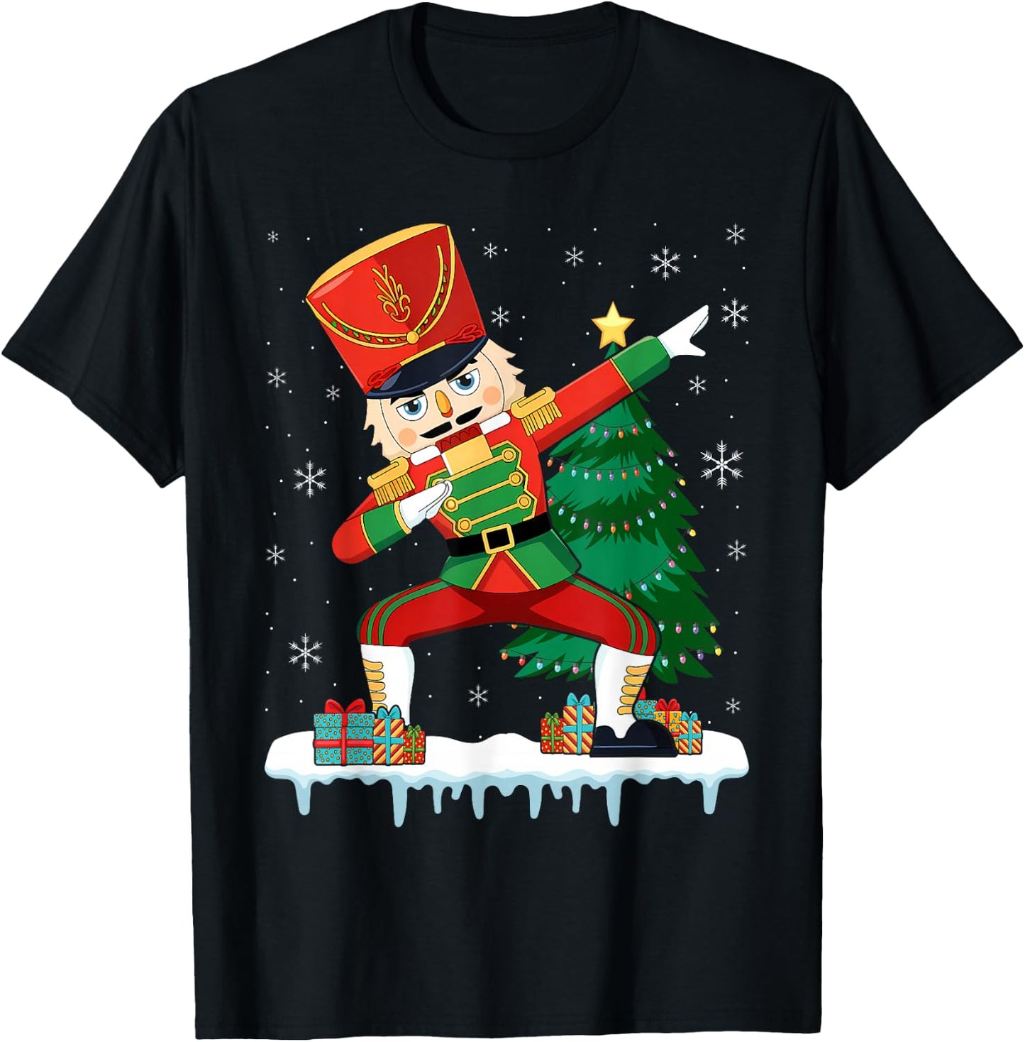Dabbing Nutcracker Christmas Costume Matching Family Pajama T-Shirt - T-Shirt | Black
