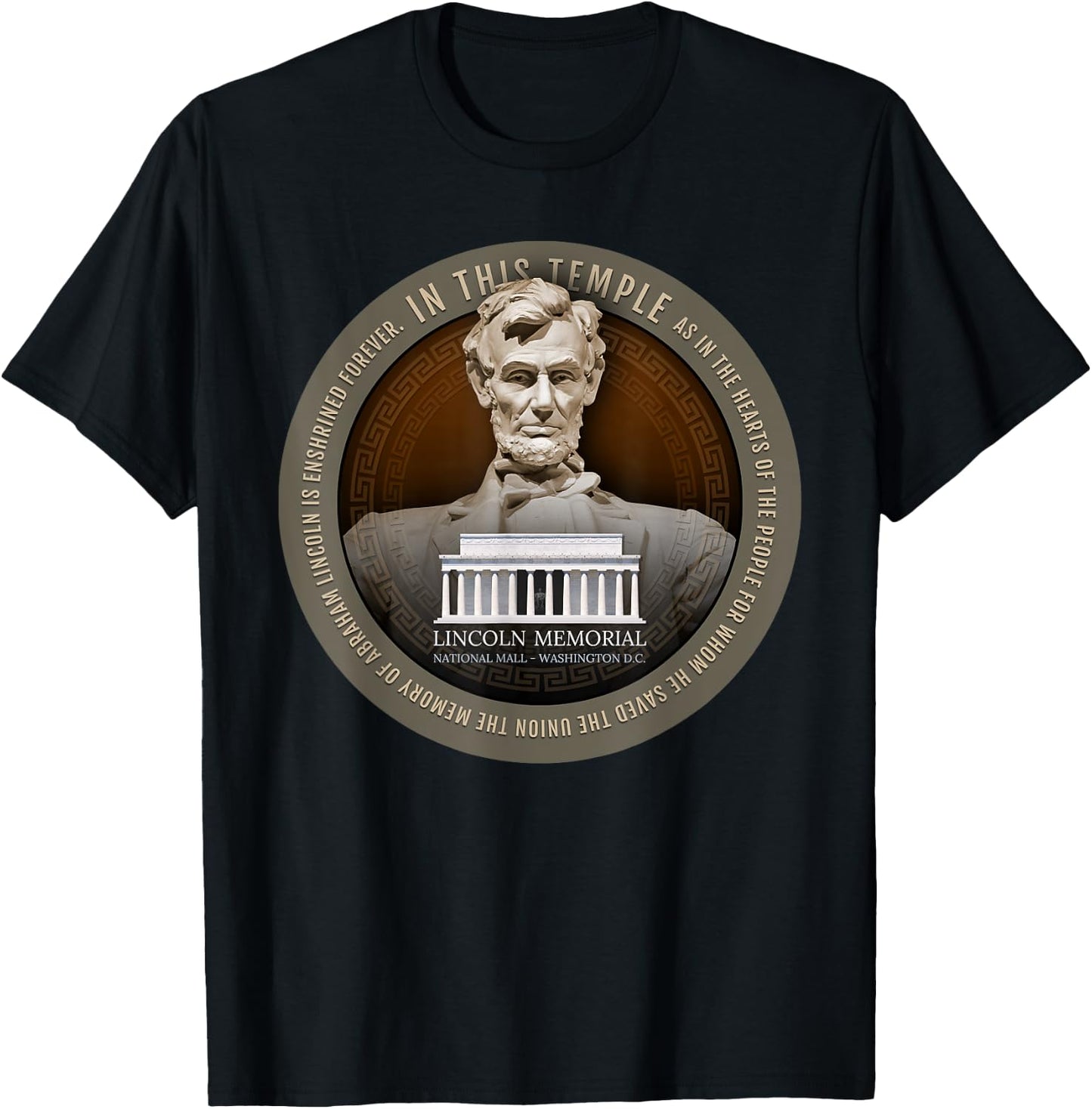 Abraham Abe Lincoln Memorial National Mall Washington D.C. T-Shirt - T-Shirt | Black