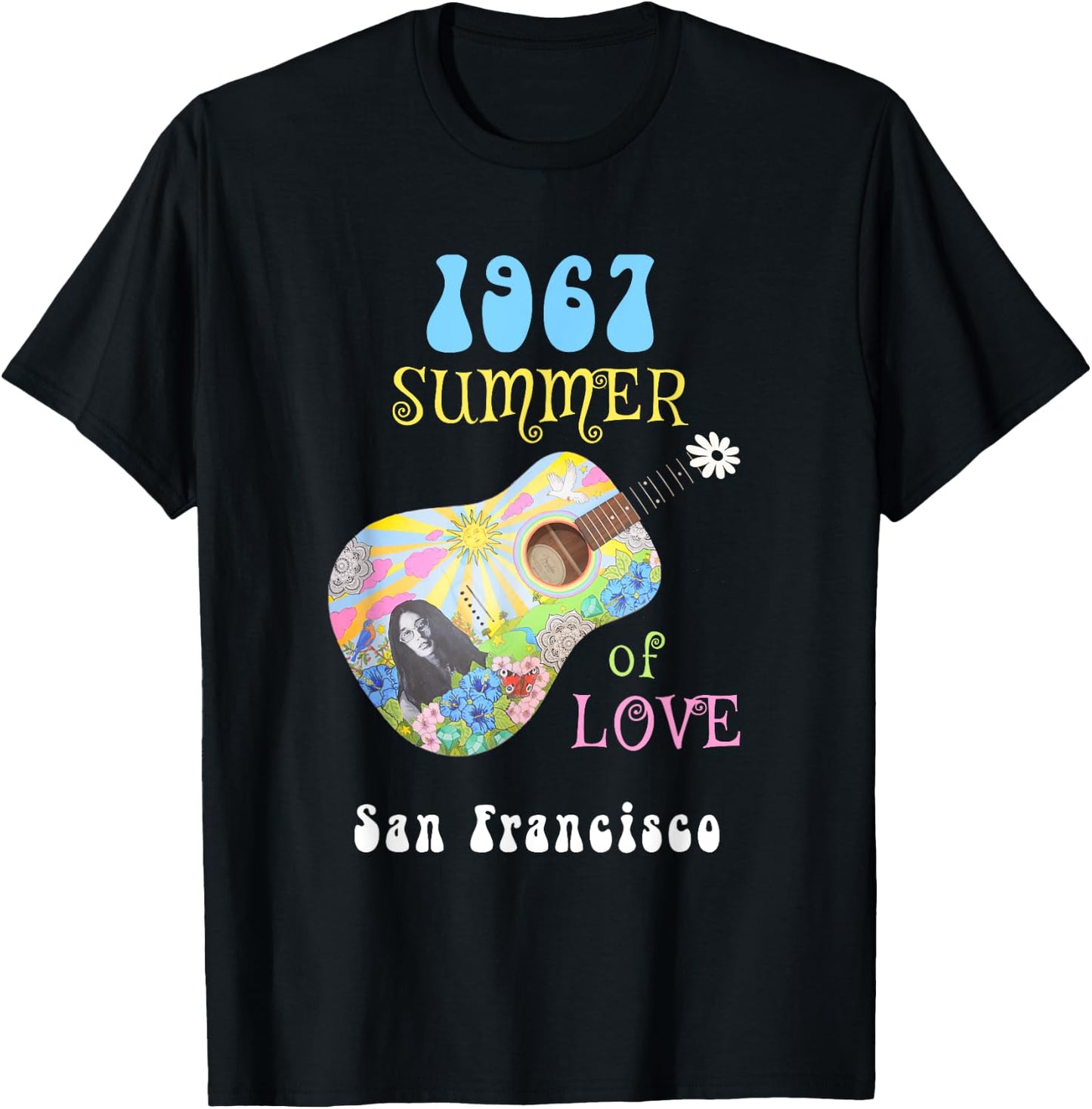 1967 Summer of Love San Francisco Hippie Men Women T-Shirt - T-Shirt | Black
