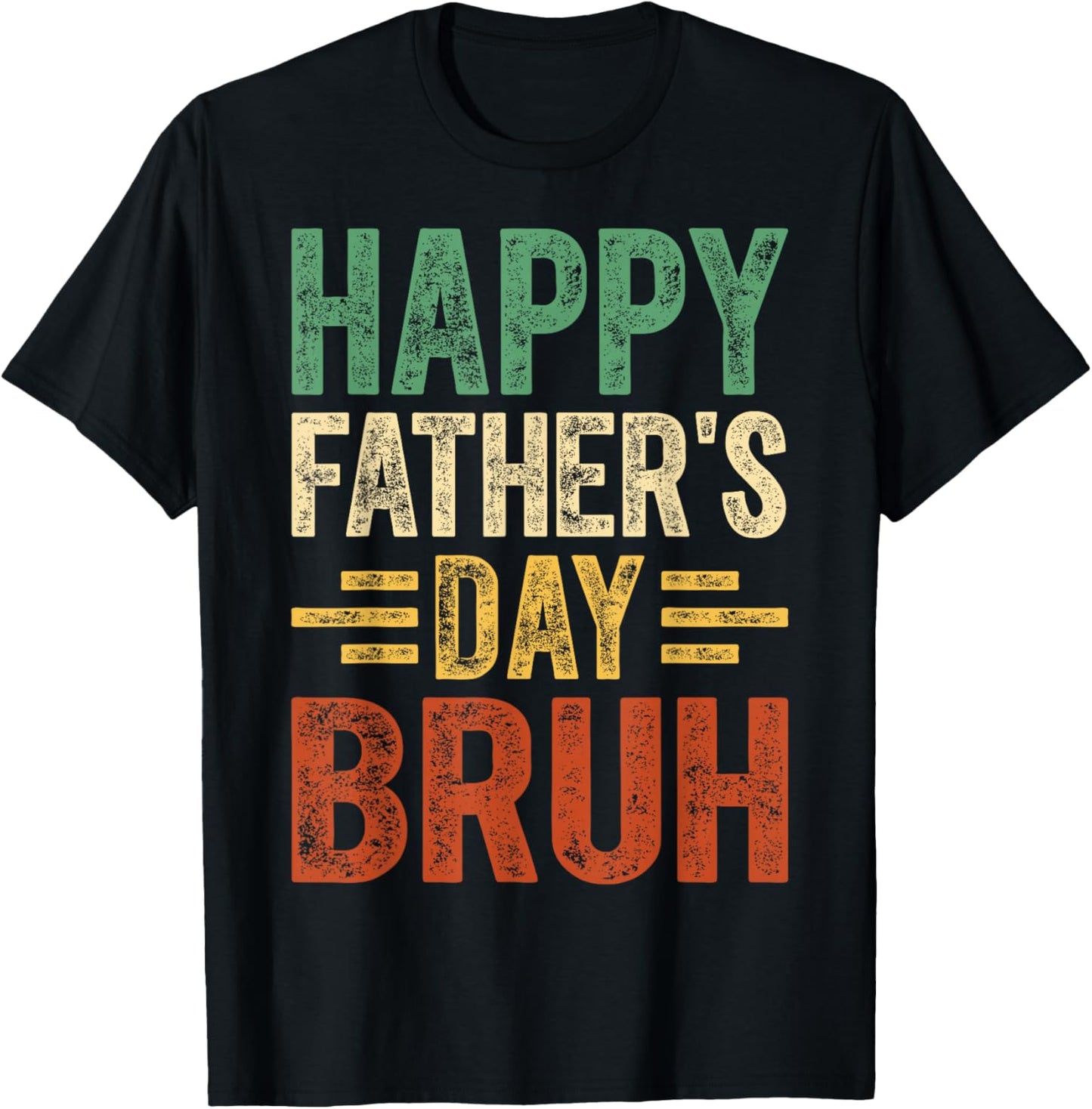 Retro Vintage Happy Father's Day Bruh Women kids T-Shirt - T-Shirt | Black