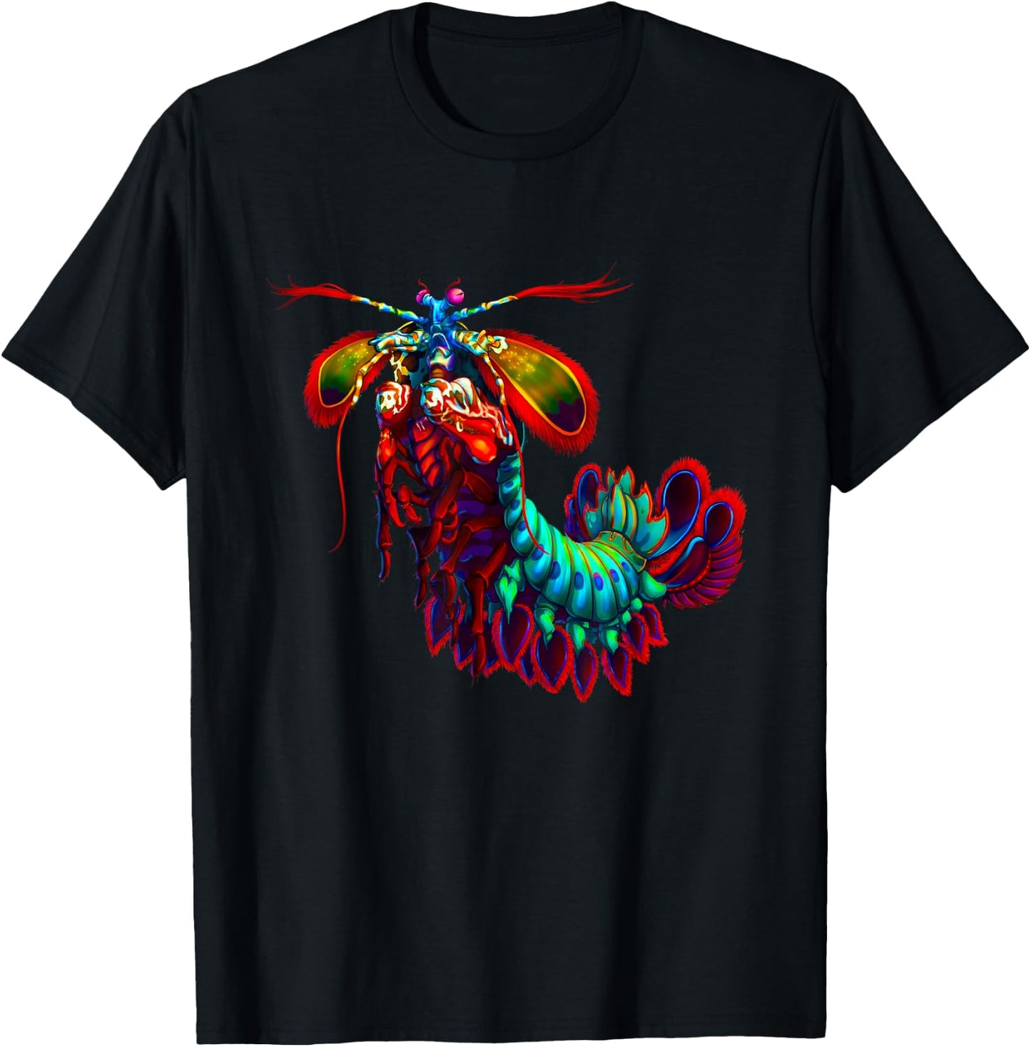 Rainbow Peacock Mantis Shrimp T-Shirt - T-Shirt | Black